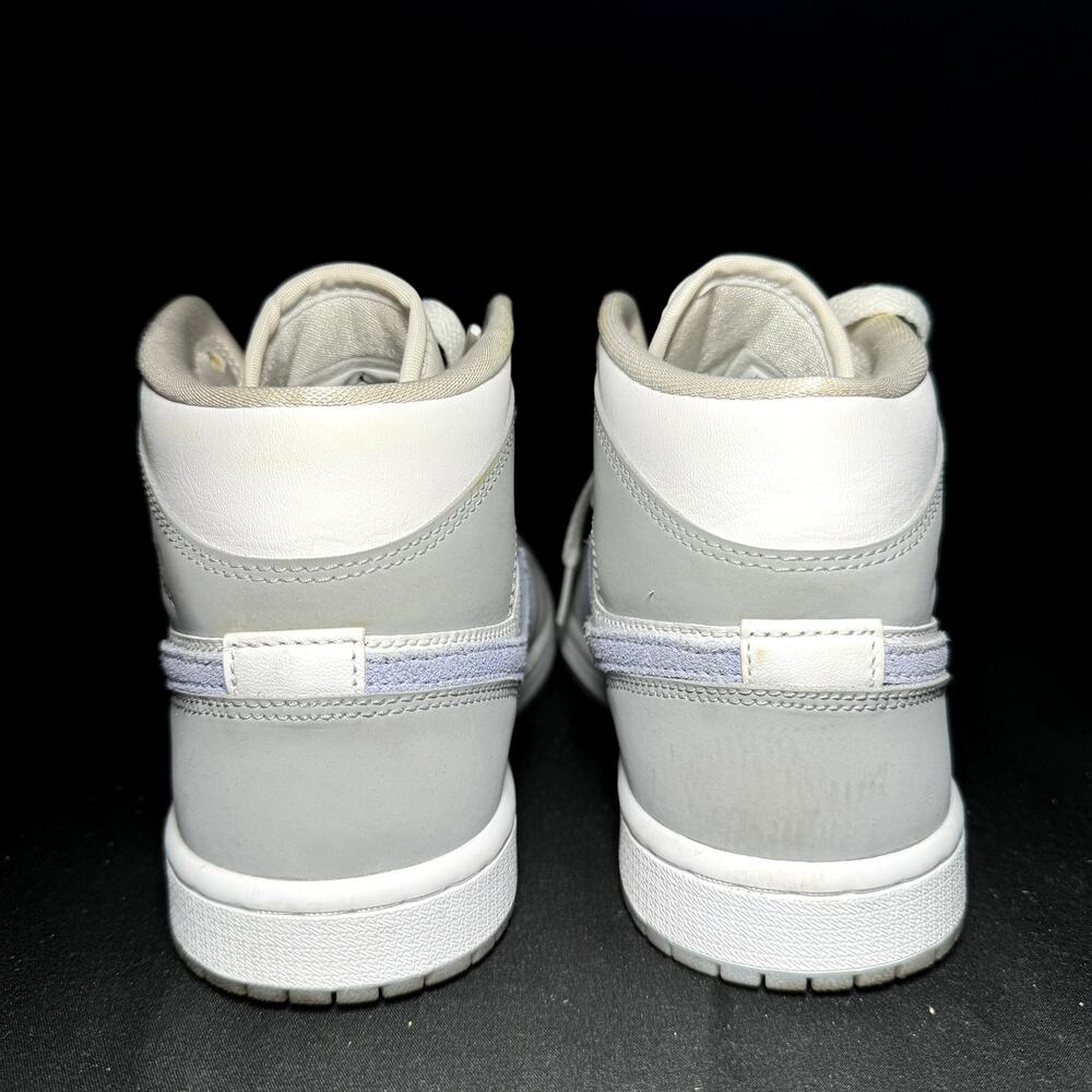 Wmns Nike Air Jordan 1 Mid Wolf Grey Aluminum - Size 7 -Women's Gray Shoes - Picture 5 of 8